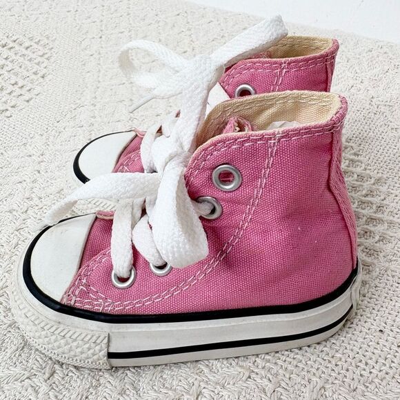 Converse Baby Girl Pink High-Top Sneakers - Picture 5 of 8